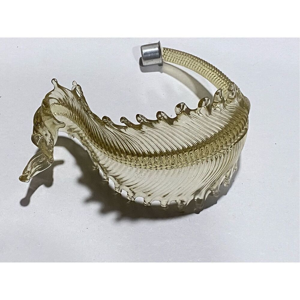Vintage Murano Replacement Chandelier Glass Curved Leaf